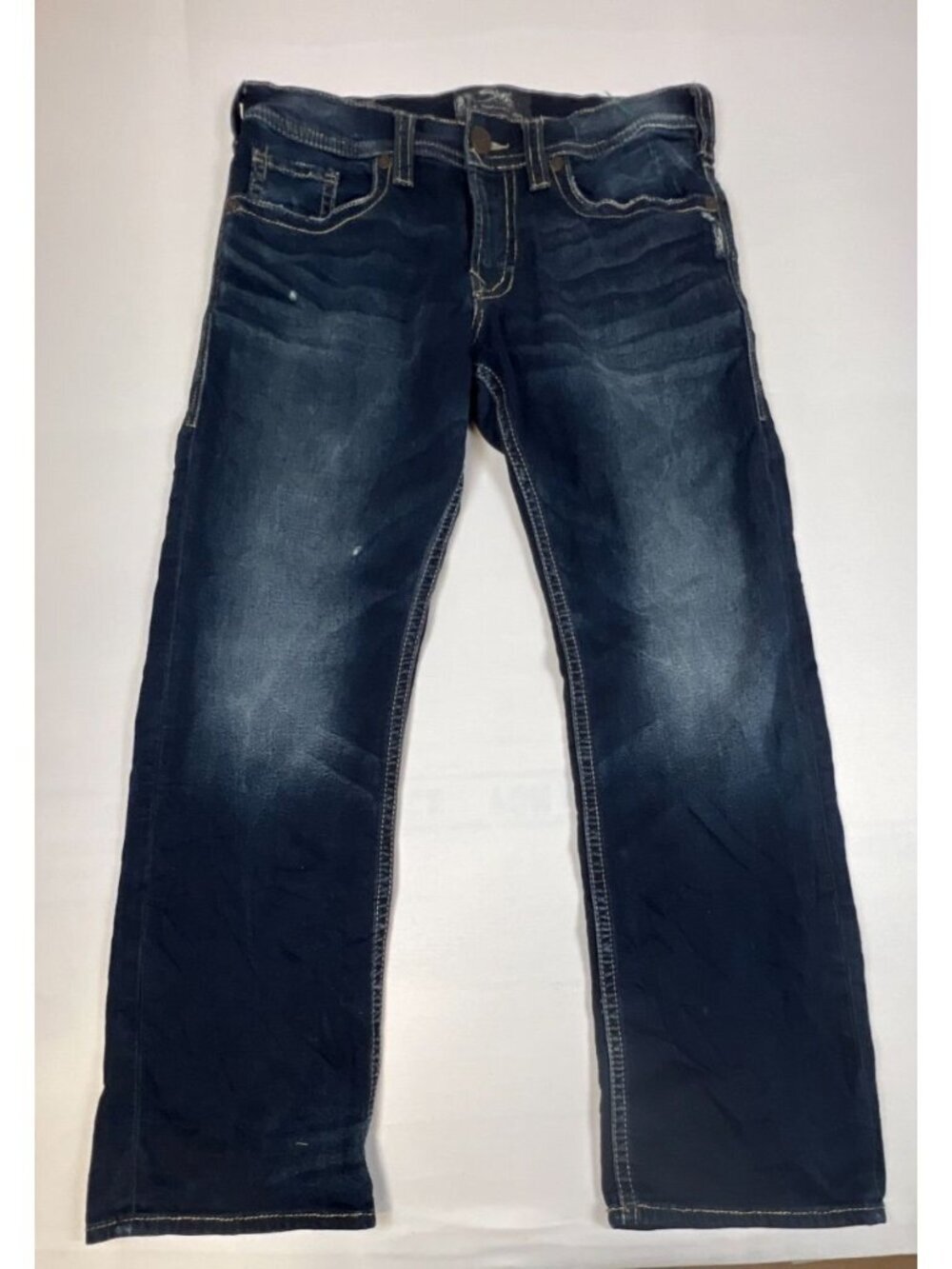 Silver Jeans Co. Zac Men 34 x 32 Relaxed Fit Straight Leg Blue Denim